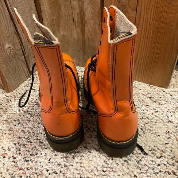 Rare Vintage Orange Steel Toe Doc Martens - Picture 3 of 8